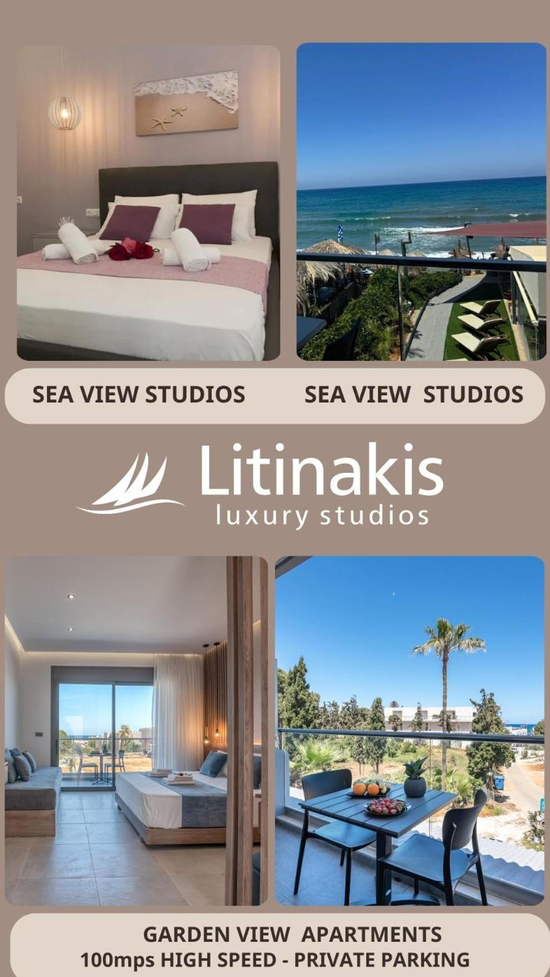 Litinakis Studios Sea View & Litinakis Studios Garden View 700 Meters Away Agia Marina Extérieur photo